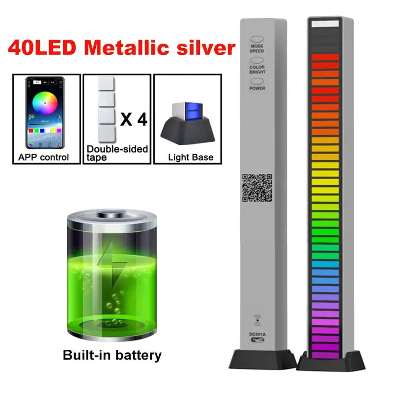 LED Sound Control Lights RGB 3D Pickup Lights Smart APP Control Music Rhythm Atmosphere Light for Gaming Desktop Decora LED Lamp Aimak Store