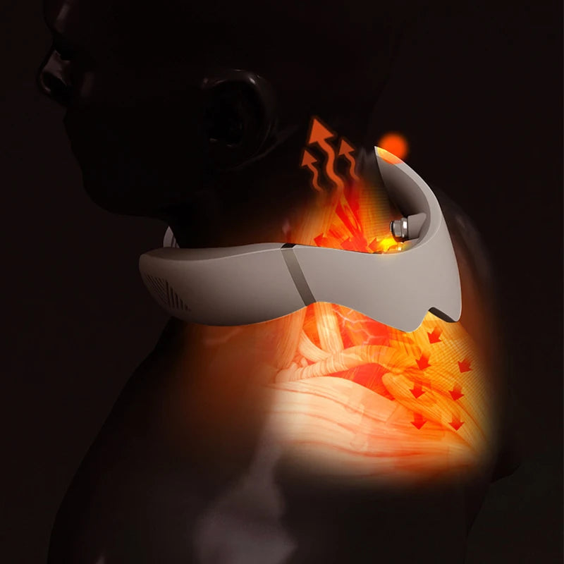 Multifunctional Electric Pulse Massager Physical Massager Shoulder And Neck Cold And Warm Neck Protector Cervical Spine Massager Aimak Store