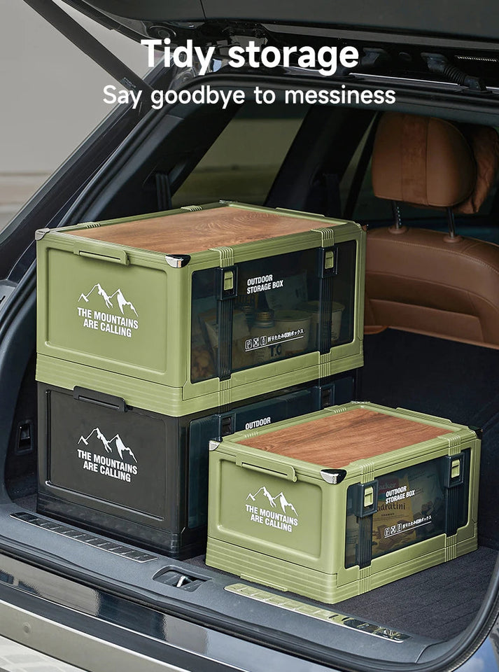 UFORU Outdoor camping storage box Car trunk organizer Car multilayer thickened with cover picnic storage folding box Aimak Store