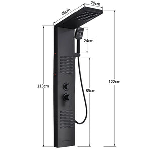 Black LED Shower Panel Tower System Rain Waterfall Shower Column Hydroelectricity Massage Body Spa Bath Shower Faucet Mixer Aimak Store