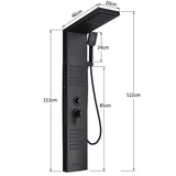 Black LED Shower Panel Tower System Rain Waterfall Shower Column Hydroelectricity Massage Body Spa Bath Shower Faucet Mixer Aimak Store