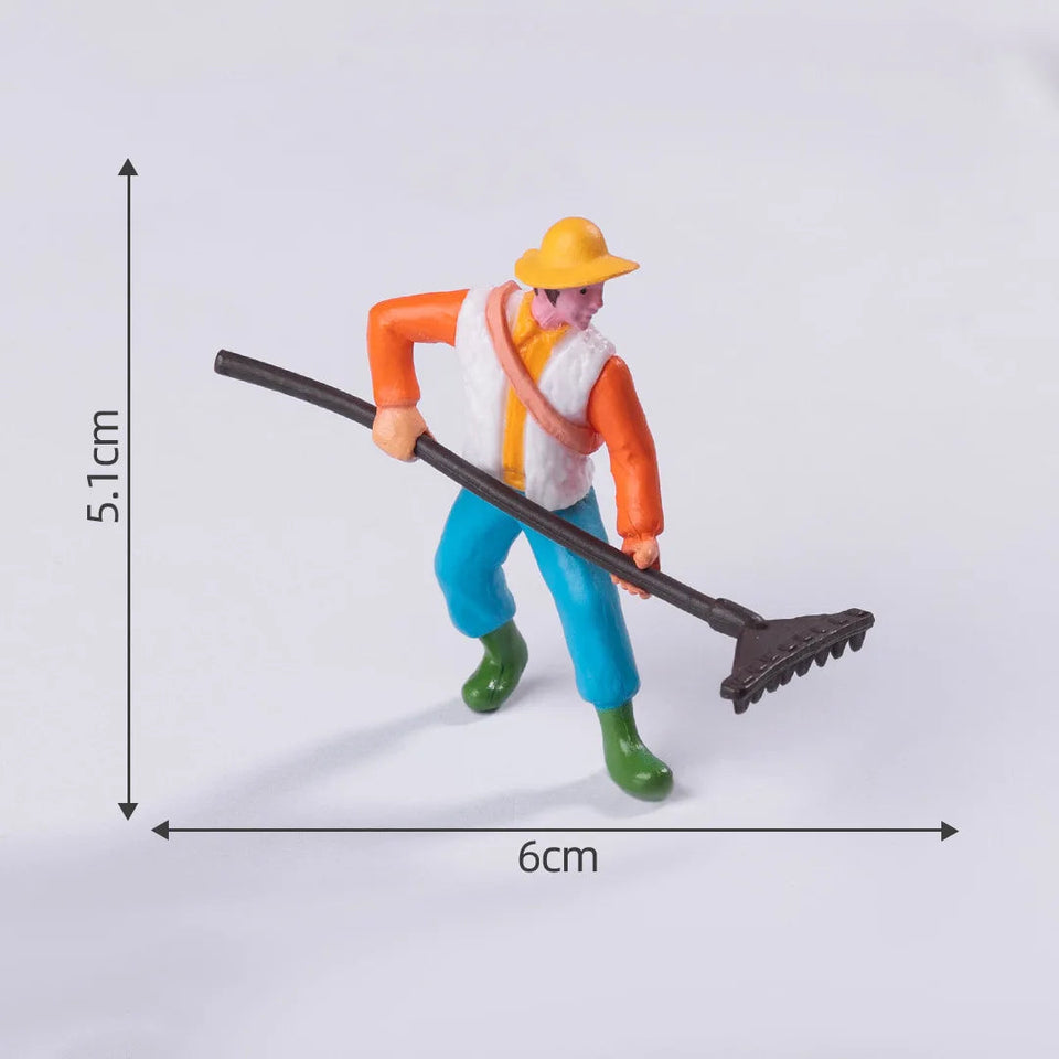 Farm PVC Craft Gift Landscape DIY plastic animal decoration farmer Horse Cow Animal miniature figurines Modern Home Decoration Aimak Store