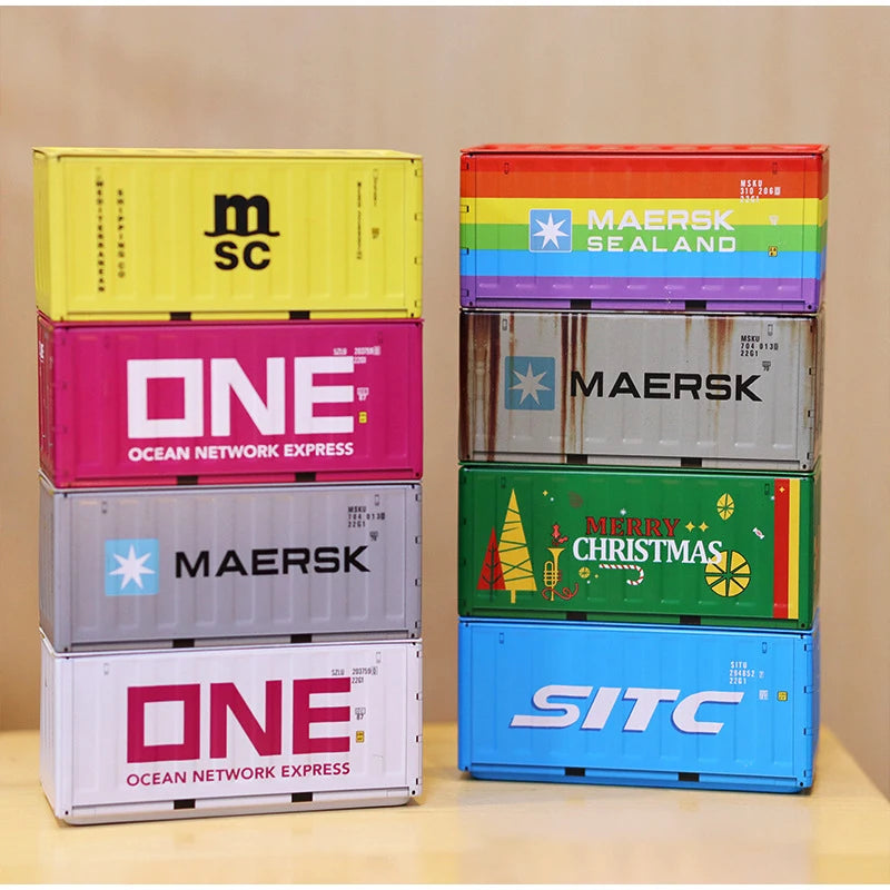 New Container Mini Iron Box Small Container Model Storage Box Creative Desktop Ornament Storage Rack Multi-Functional Metal Box Aimak Store