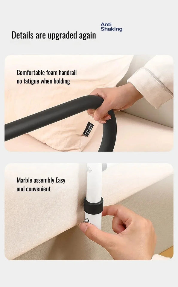 Bedside Guardrail for Elderly/Pregnant Women, Stainless Steel Bed Side Rail Protection Device, Adult Bed Handrail for Most Bed Aimak Store