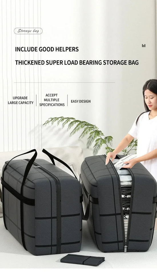 Clothing and Quilt Bag Thickening and Widening Strong Load Bearing Capacity Storage Bag Big Opening Non Woven Fabric Packing Bag Aimak Store