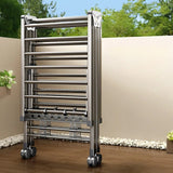Balcony Clothes Drying Rack Floor-Standing Foldable Household Movable Clothes Drying Rack Dormitory Quilt Drying Rack 3 Floors Aimak Store