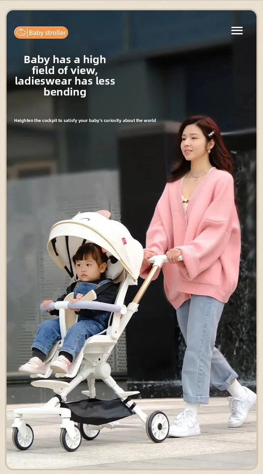 Ultra-light Foldable Baby Stroller Child High Viewpoint Sit-Lie Baby Pushchair Infant Pram Toddler Walker Kids Wheelbarrow Aimak Store