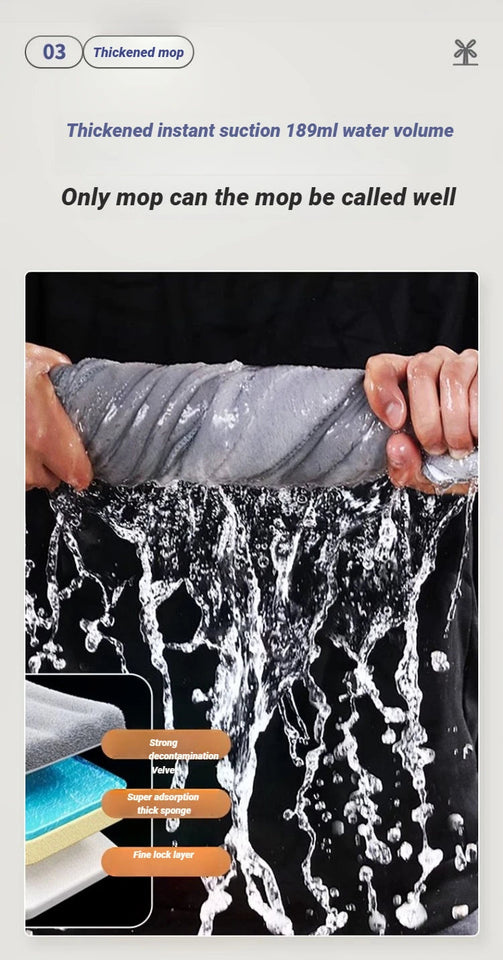 JOYBOS 40cm Spin Flat Mop Set Hand Free Wring With Dual Chamber Bucket Washable Microfiber Wet&Dry For Home Floor Cleaning Mops Aimak Store