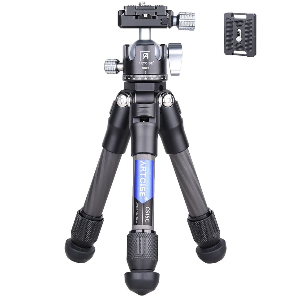 ARTCISE CS15C Carbon Fiber Compact Travel Portable Tabletop Mini Tripod with 360° Panorama Ballhead for DSLR Camera Mobile Phone Aimak Store