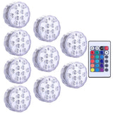 10 LEDs Submersible Light with Remote Control Underwater Night Lamp for Pool Vase Bowl Wedding Party Decoration Underwater Light Aimak Store
