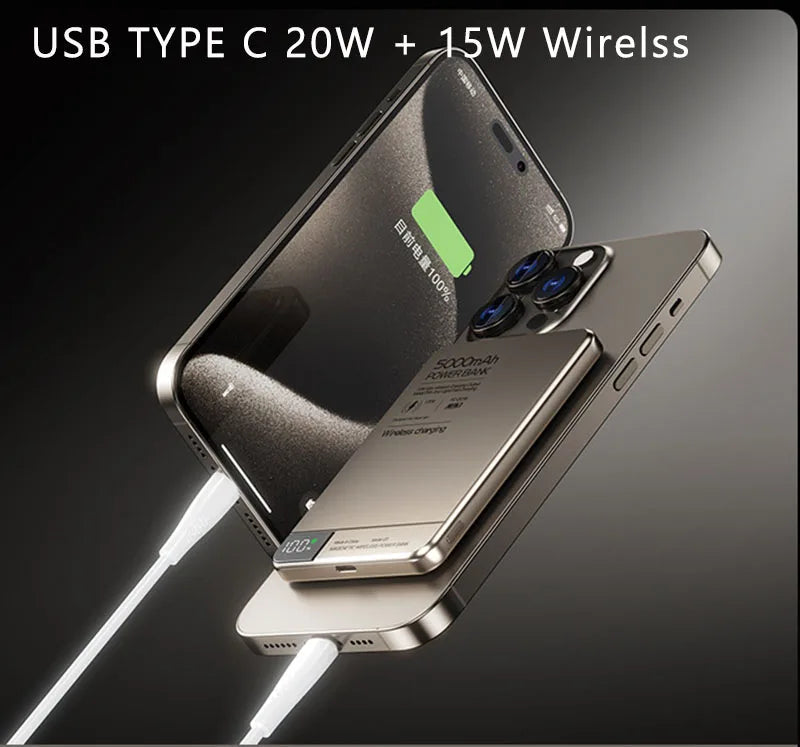 10000mAh Power Bank Magnetic Qi Wireless Charger PD20W Super Fast Charging Powerbank For Magsafe iPhone Samsung Huawei Xiaomi Aimak Store
