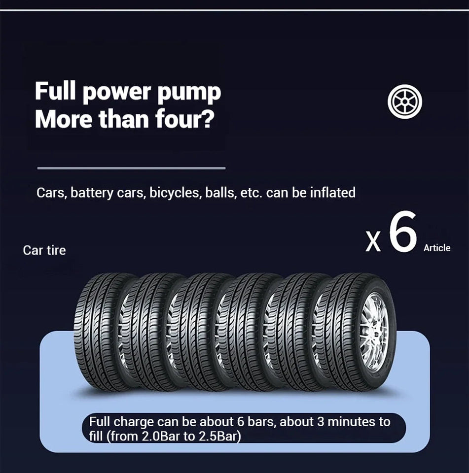 7 in 1 Car Tyre Inflator Inflatable Pump Electric Pump Car Jump Starter Battery Starting Portable Air Compressor Emergency Power Aimak Store