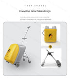Fashion Cute Pony Cartoon Trolley Case Sit Travel bags for Children 24" Rolling Luggage Spinner Suitcase Wheels Yellow Duck 20" Aimak Store