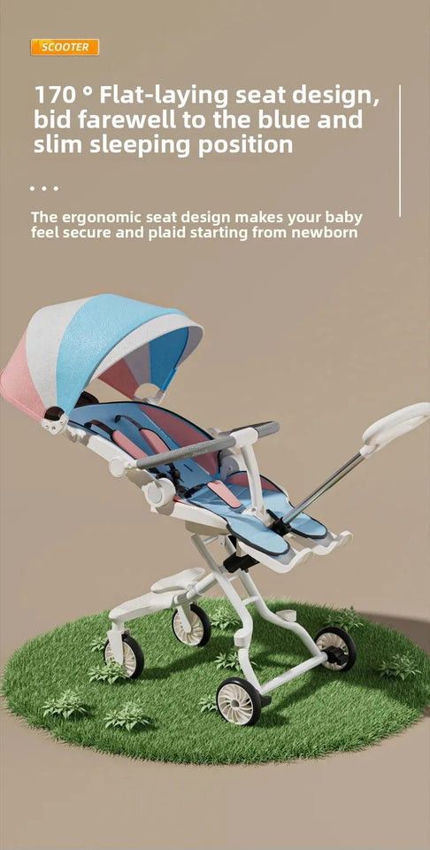 Ultra-light Foldable Baby Stroller Child High Viewpoint Sit-Lie Baby Pushchair Infant Pram Toddler Walker Kids Wheelbarrow Aimak Store