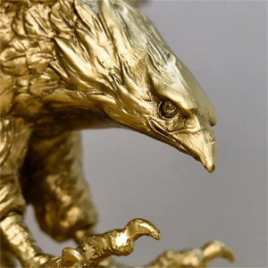 Eagle Statue Resin Animal Ornament Color/Gold Falcon Sculpture Home Decoration Crafts Office Figurines Desktop Accessories Gift Aimak Store