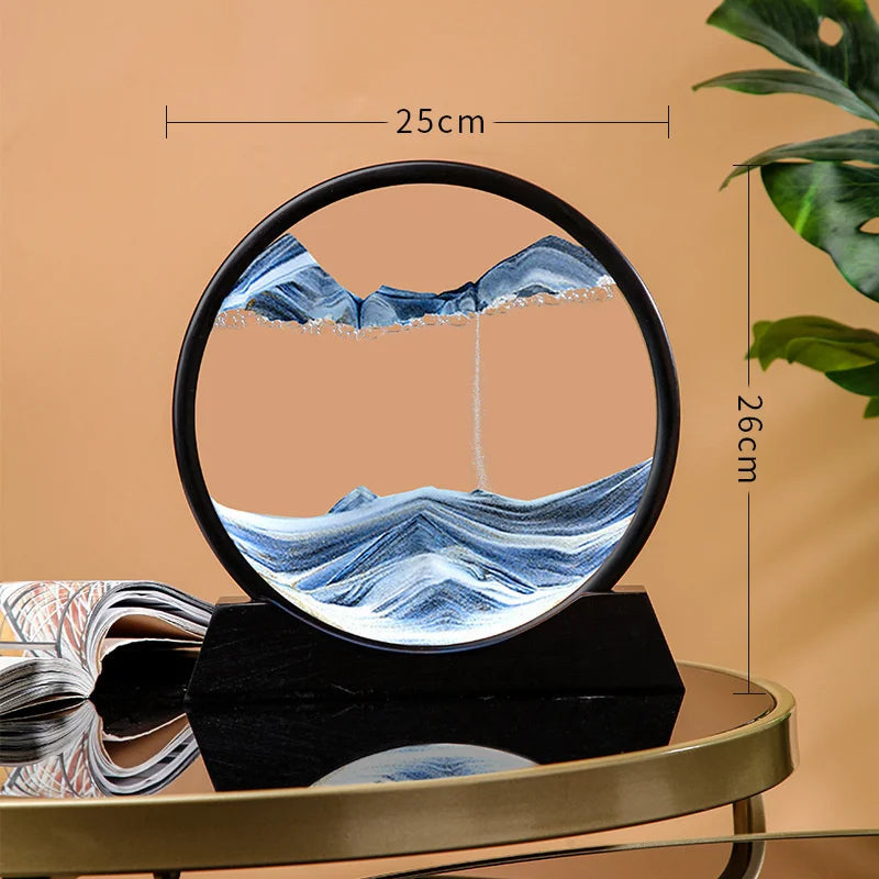 3D Moving Sand Art Nordic Creative Oranment Liquid Hourglass Flowing Sand Sandscape Round Quicksand Painting Home Decor Gifts Aimak Store