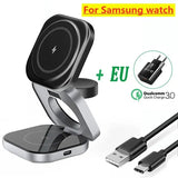 3 In 1 Foldable Magnetic Wireless Charger Stand For iPhone 16 15 14 Samsung IWatch AirPods 3/2 Station Dock Fast Charging Holder Aimak Store