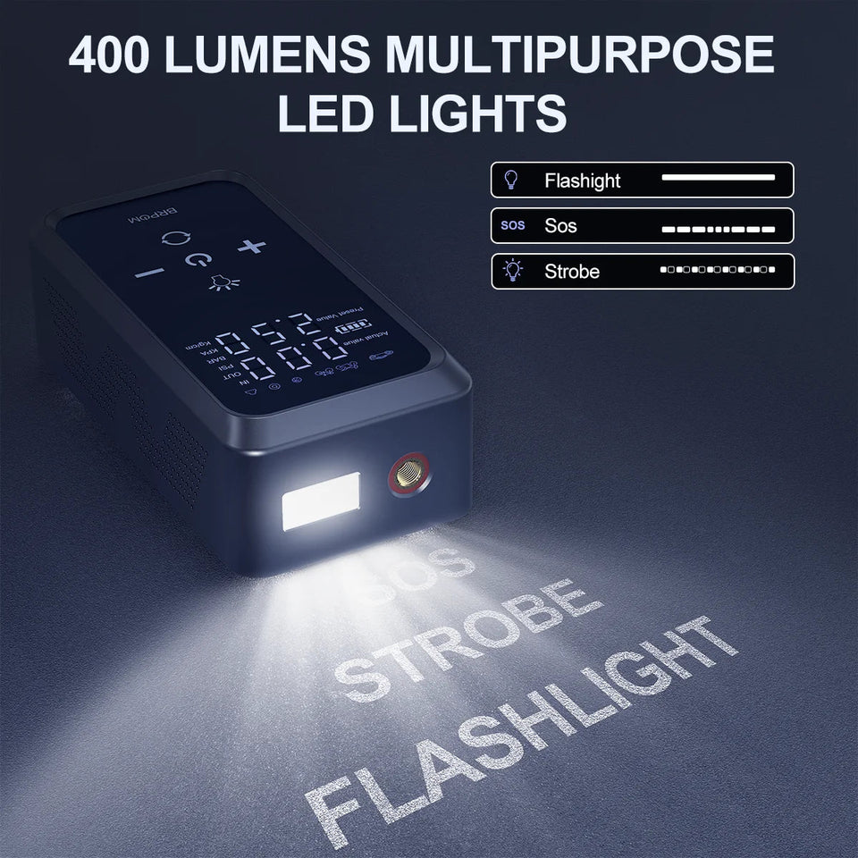 7000A Car Jump Starter 26800mAh Power Bank 150PSI Pump Air Compressor Emergency Battery Booster Power Bank Start Aimak Store