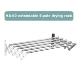 Foldable Clothes Drying Rack Wall-Mounted Clothes Towel Rack Corrosion Resistant Expandable Retractable Bathroom Laundry Rack Aimak Store