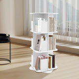 Bymaocar 360° Rotating Bookshelf, 3 Tier Standing Bookcase, Small Corner Bookcase White For Bedrooms/Living Rooms Aimak Store