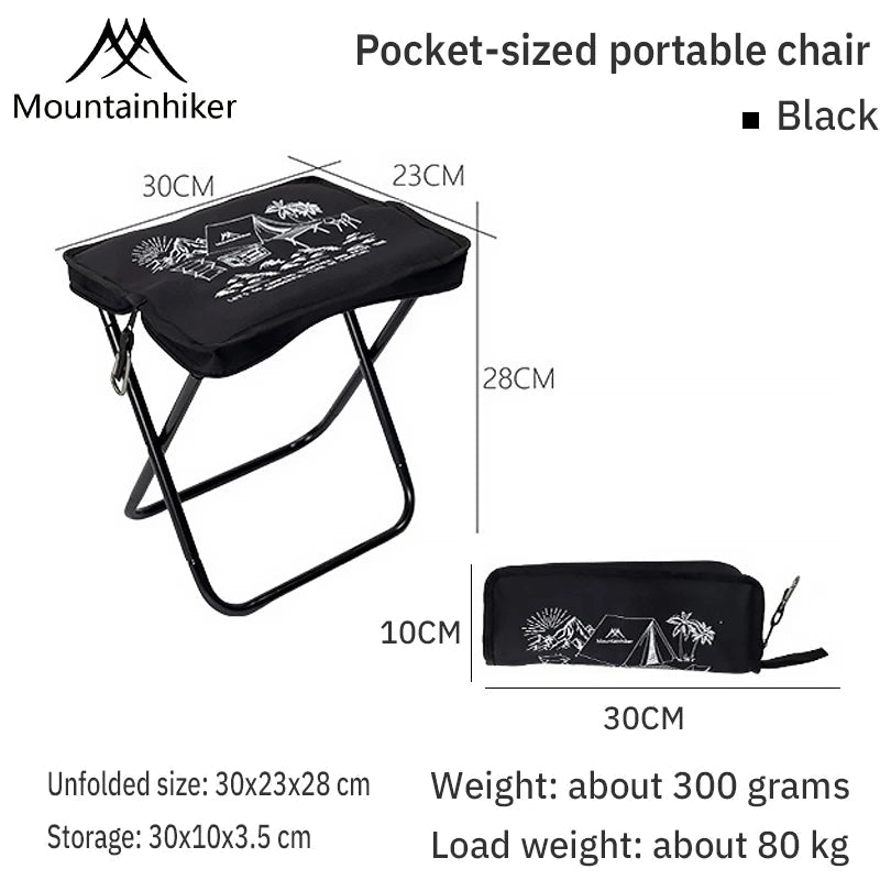 Mountainhiker camping portable folding stool ultra-light aluminum alloy storage chair mini fishing chair picnic light furniture Aimak Store