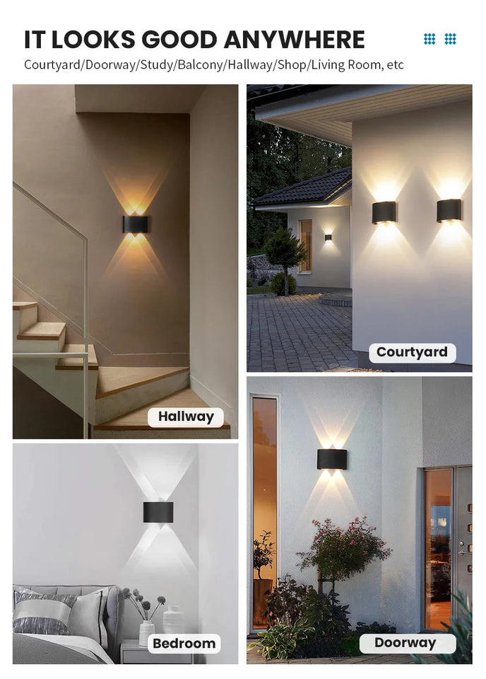 LED Wall Lamp Waterproof IP66 Indoor Outdoor Lamp  Garden Lights for Living Room Hallway Bedroom Decor Aimak Store