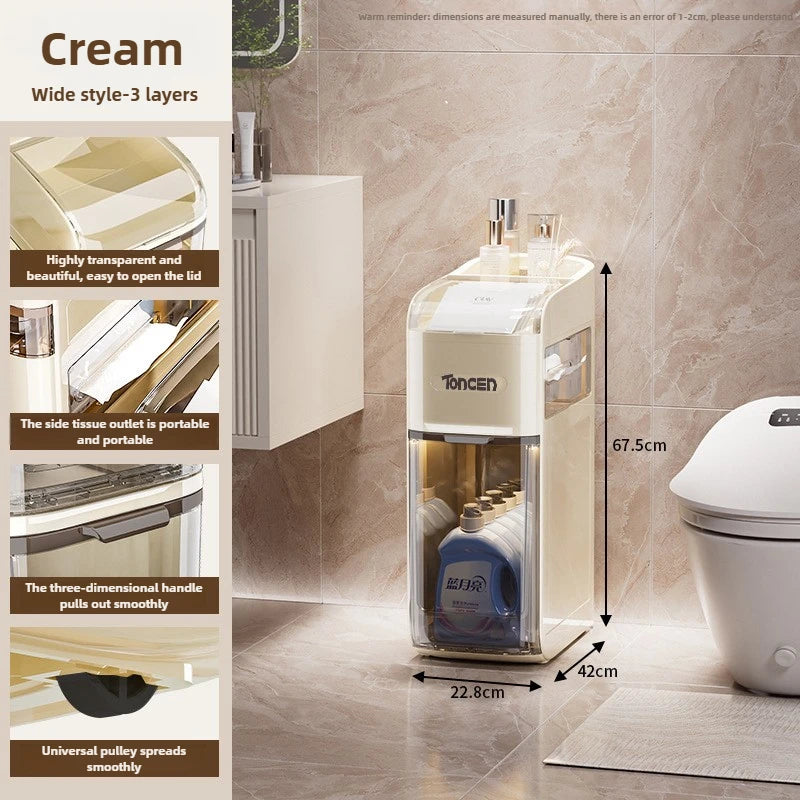 Bathroom crevice wardrobe storage cabinet, bathroom shelf, bathroom toilet storage cabinet, toilet side storage cabinet Aimak Store