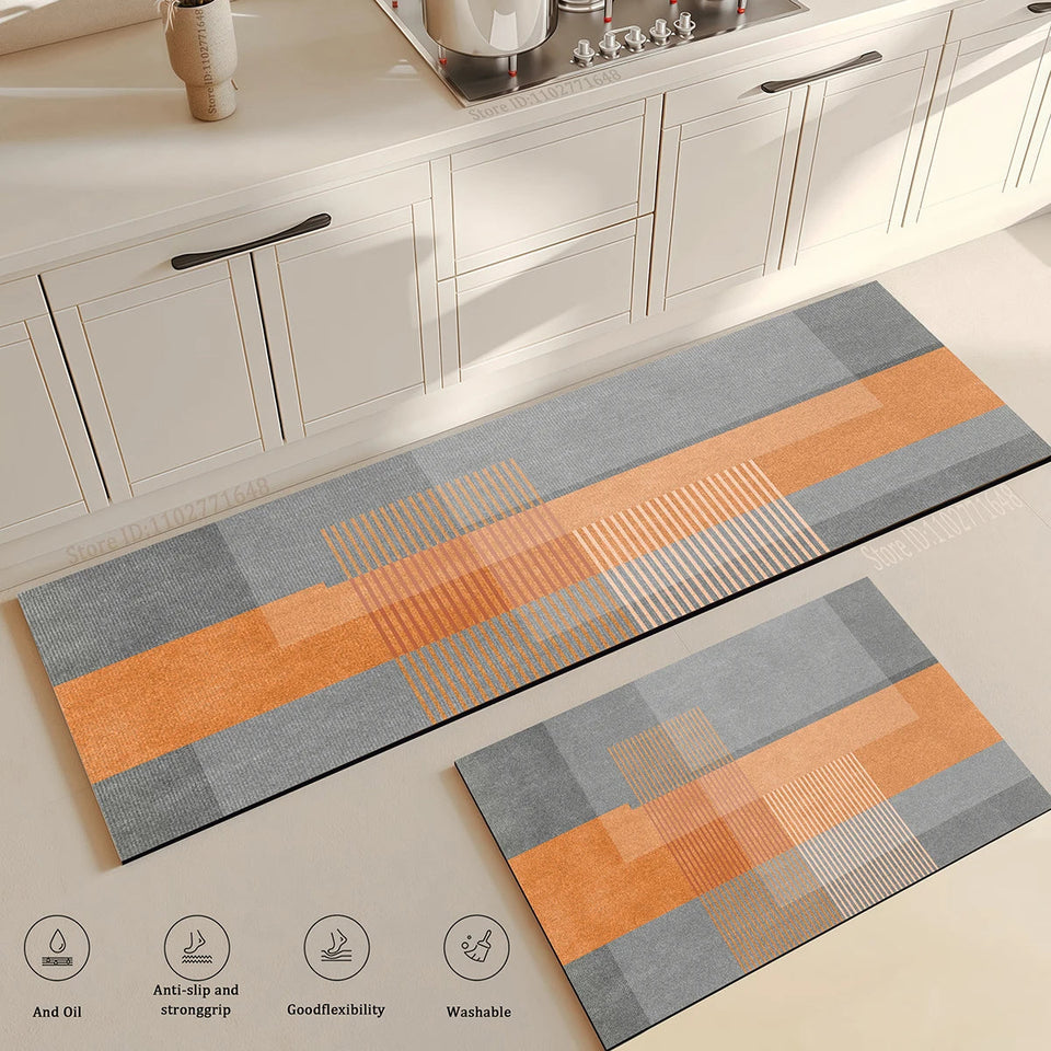 Super Absorbent Mat Kitchen Table Mat Absorbent Quick Drying Anti Slip Area Rugs Anti Oil Stain Floor Mat Washable Large Carpet Aimak Store