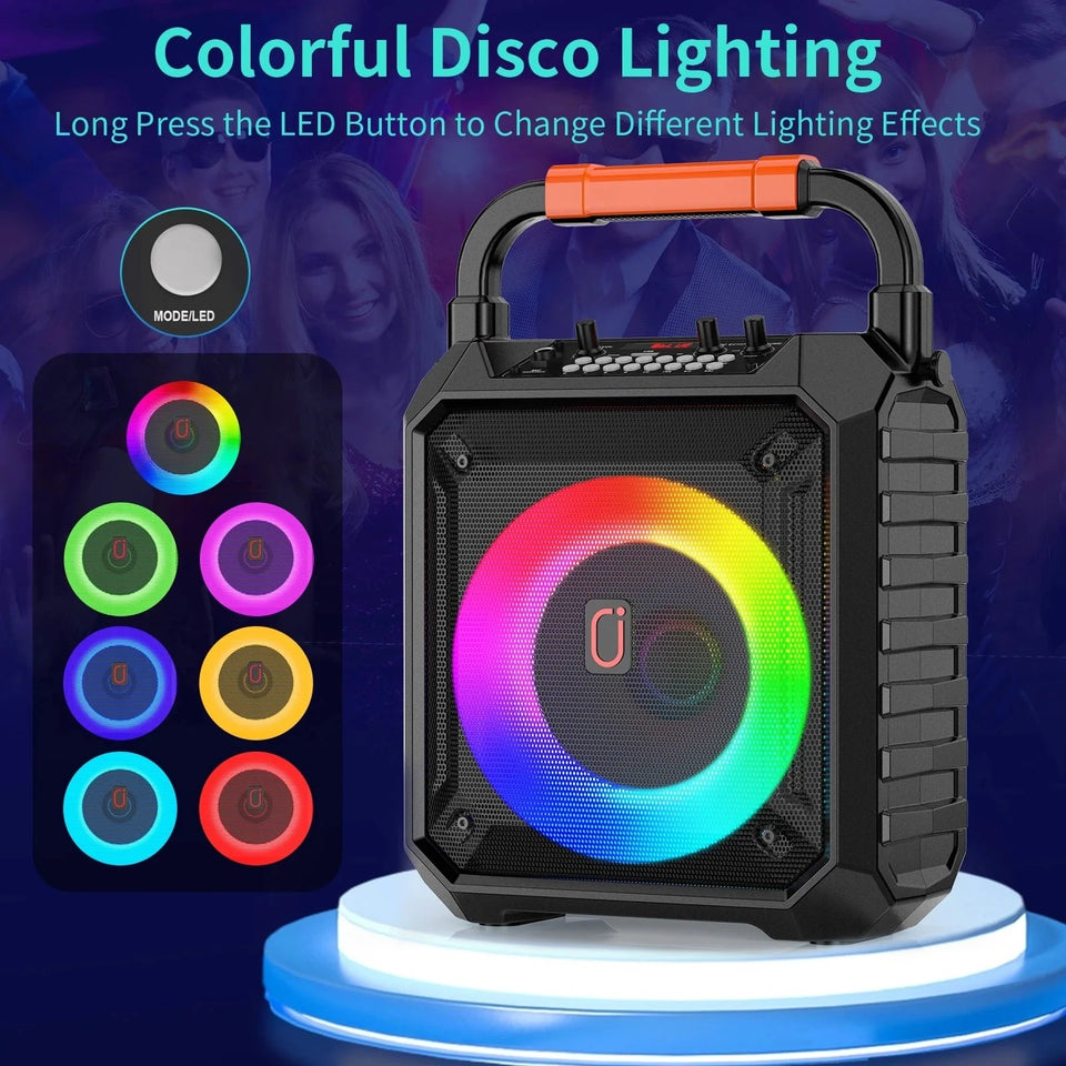 T17 Karaoke Machine Comes with 2 Wireless Karaoke Microphones, Portable Bluetooth Speaker Home Karaoke 0K System, with Rgb Colorful Lights Aimak Store