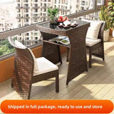 Balcony courtyard leisure table and chair combination rattan chair three piece set tea imitation rattan chair tea table Aimak Store