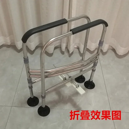 Non Slip Bathroom Armrest Easy To Install Toilet Chair Stainless Steel Lavatory Support Frame Foldable Safety Shower Seat