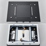 Black Thermostatic Bathroom Shower Faucet Set Remote LED Rainfall Head Faucets Crane 3 Way Concealed Embedded Hot Cold Mixer Tap Aimak Store