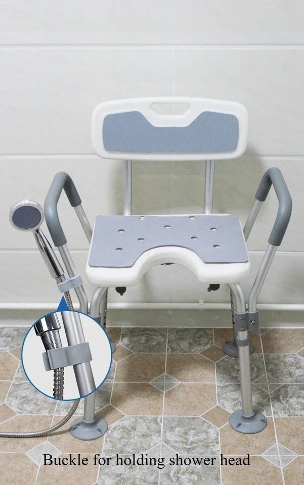 Adult bath chair Bathroom Chair Shower Seat Adjustable Height Shower Chair for Senior Bath Chair for Elderly Bathroom Stool Aimak Store
