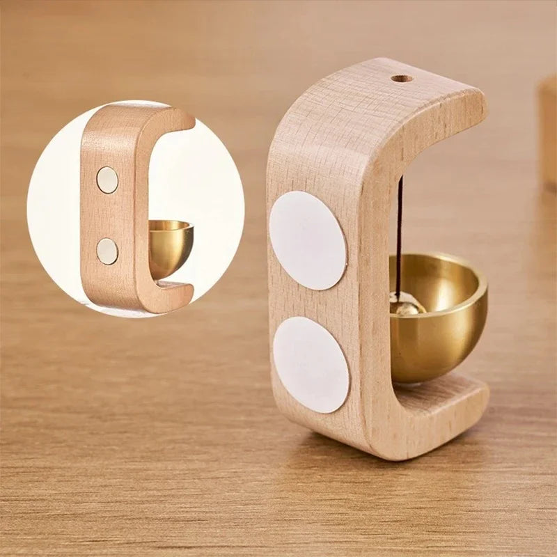 Brass Wind Chimes Wireless Doorbell Solid Wooden Doorbell Magnetic  Wireless Jingle Bell Entrance Door Bell Pendant Home Decor Aimak Store