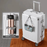 Aluminum Frame Travel Suitcase Faionable Multi-Functional Lage with Cup Holder Universal Wheel Carry-On for Men And Women Aimak Store