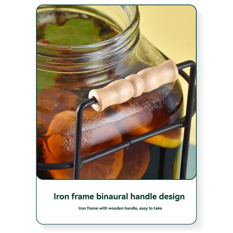 4L Large Drink Dispenser Sealed Drink Lemonade Dispenser Jar With Faucet Cocktail Wine Drinker Parties Juice Can Container Aimak Store