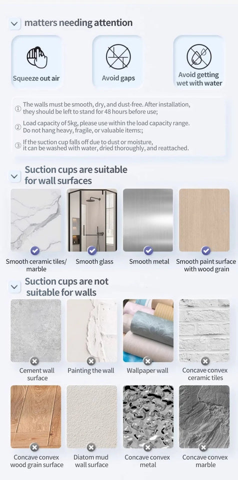 No Need To Drill Suction Cup Wall-mounted Suction Cup Mop Clip, Bathroom Mop Storage Rack, Bathroom Household Strong Mop Hook Aimak Store