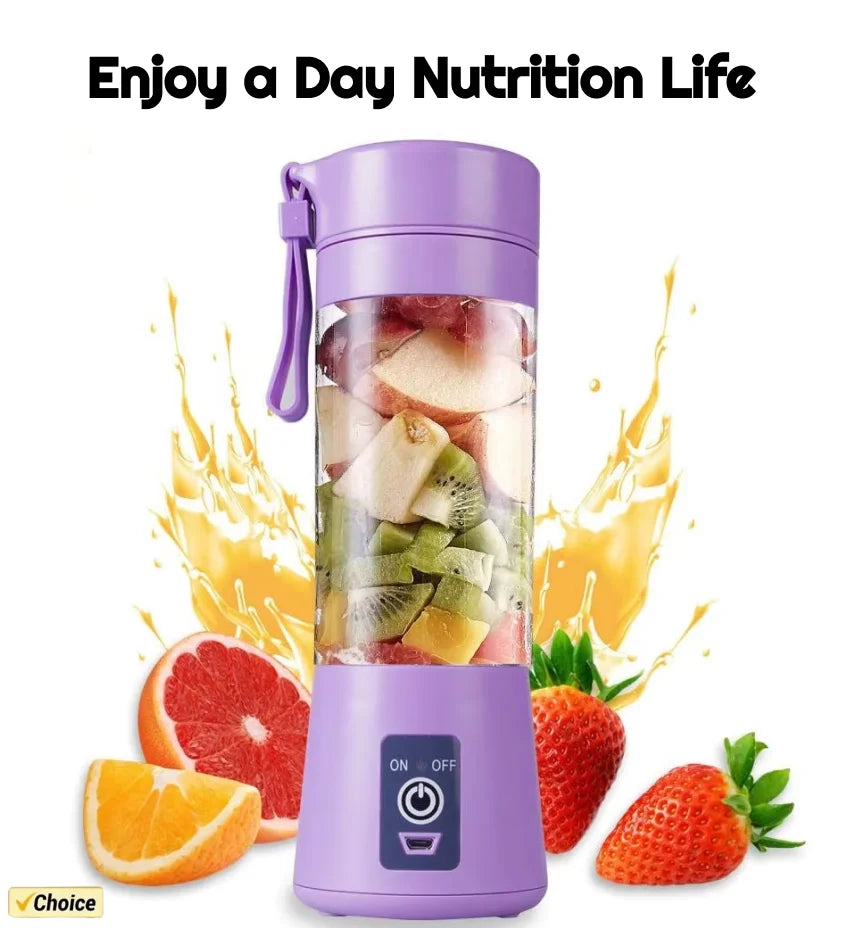 Portable Mini Blender for Shakes and Smoothies Rechargeable USB 380ML Traveling Fruit Juicer Cup Hand Fruit Blender Juicing Cup Aimak Store