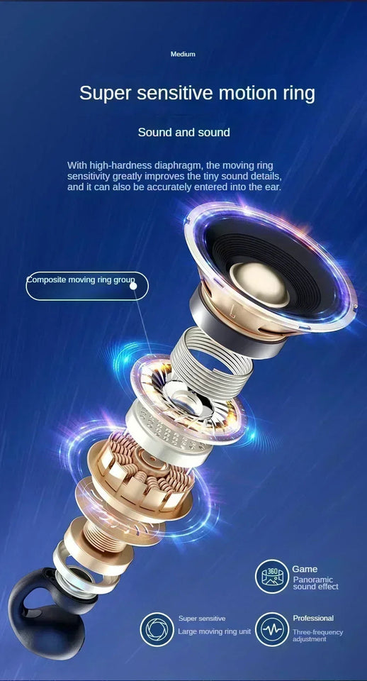 NEW Bluetooth 5.3 Wireless Bone Conduction Headphones T75 Clip Ear Music Noise Canceling Headset HD Call Sports Gaming Earphone Aimak Store