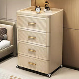 Modern Minimalist Nightstand with Drawers|Faux Wood Bedside Storage Cabinet Movable Bedroom Organizer Space-Saving HomeFurniture Aimak Store