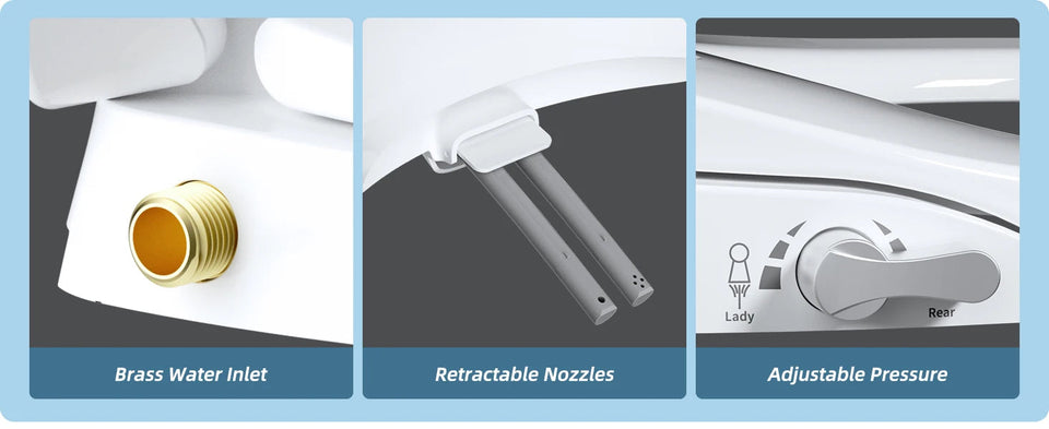 Elongated Bidet Toilet Seat with Slow Close,Non-Electric Bidet Attachment for Toilet Seat with Dual Nozzle,Self-Cleaning Nozzles Aimak Store