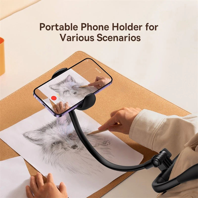 Baseus Flexible Universal Neck Phone Holder Hanging Neck Lazy Necklace Cell Phone Desk Mount Bracket for iPhone 16 15 14 Pro Max Aimak Store