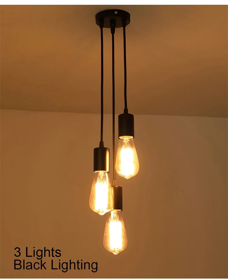 Linear Pendant Lights E27 Simple Black/white/silver 90-260v Bar Cafe Indoor Lighting Fixtures Decoration Hanging Lamp Restaurant Aimak Store