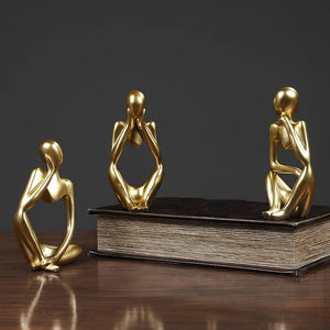 3pcs/set Abstract Thinker Statue Resin Sculpture Micro Thinker Figure European Office Home Decoration Accessories Aimak Store