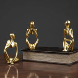 3pcs/set Abstract Thinker Statue Resin Sculpture Micro Thinker Figure European Office Home Decoration Accessories Aimak Store