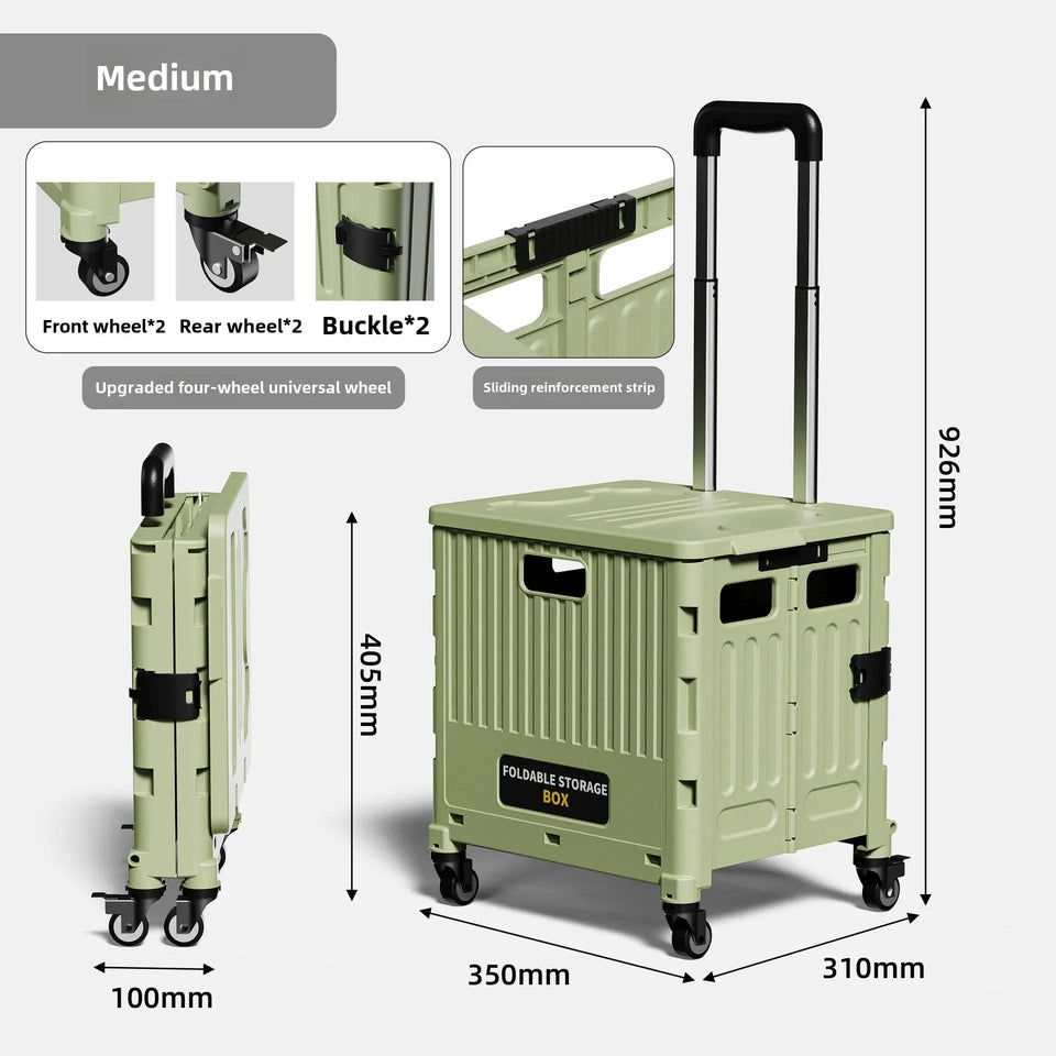 Portable and Foldable Shopping Cart,Home Multifunctional Grocery Cart, Outdoor Trolley Cart, Stall, Camping and Storage Box Aimak Store