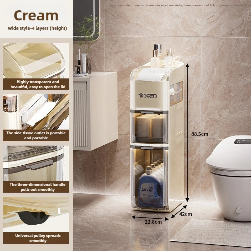 Bathroom crevice wardrobe storage cabinet, bathroom shelf, bathroom toilet storage cabinet, toilet side storage cabinet Aimak Store