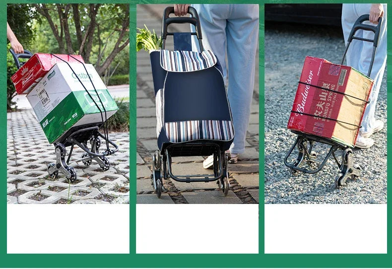 Light Grocery Shopping Trolley Household Climbing Stairs Folding Trailer Outdoor Travel Hand Pull Shopping Cart Aimak Store