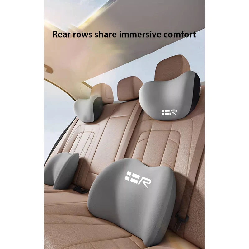 For Volvo R DESIGN  Car Memory Foam Neck Pillow Lumbar Cushion To Relieve Cervical Fatigue Car Headrest Cushion Aimak Store