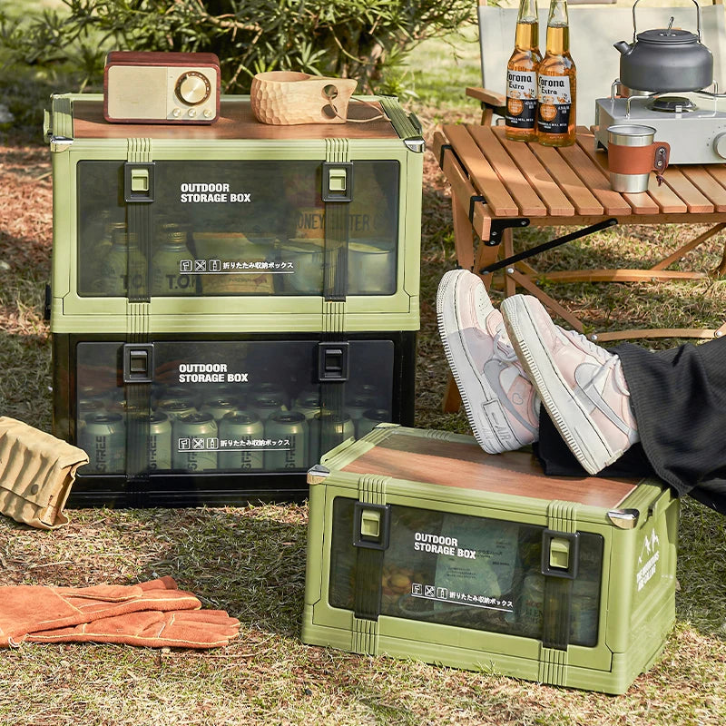 UFORU Outdoor camping storage box Car trunk organizer Car multilayer thickened with cover picnic storage folding box Aimak Store